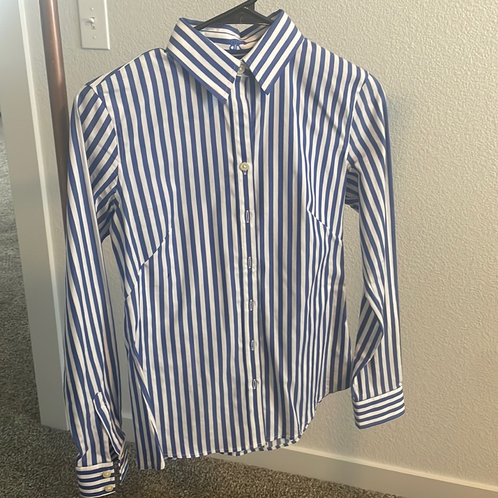 Womens button up striped shirt